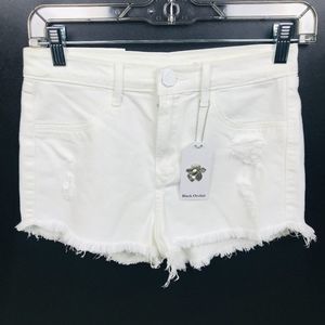 Black Orchid Distressed Denim High Waisted Shorts
